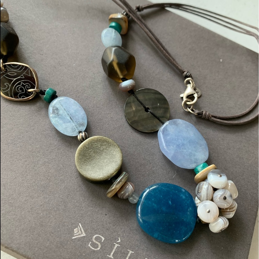 Retired SILPADA Watercolor necklace in shades of blue